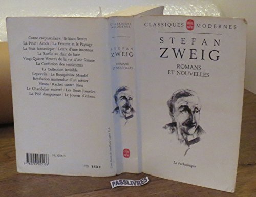 STEFAN ZWEIG - ROMANS ET NOUVELLES